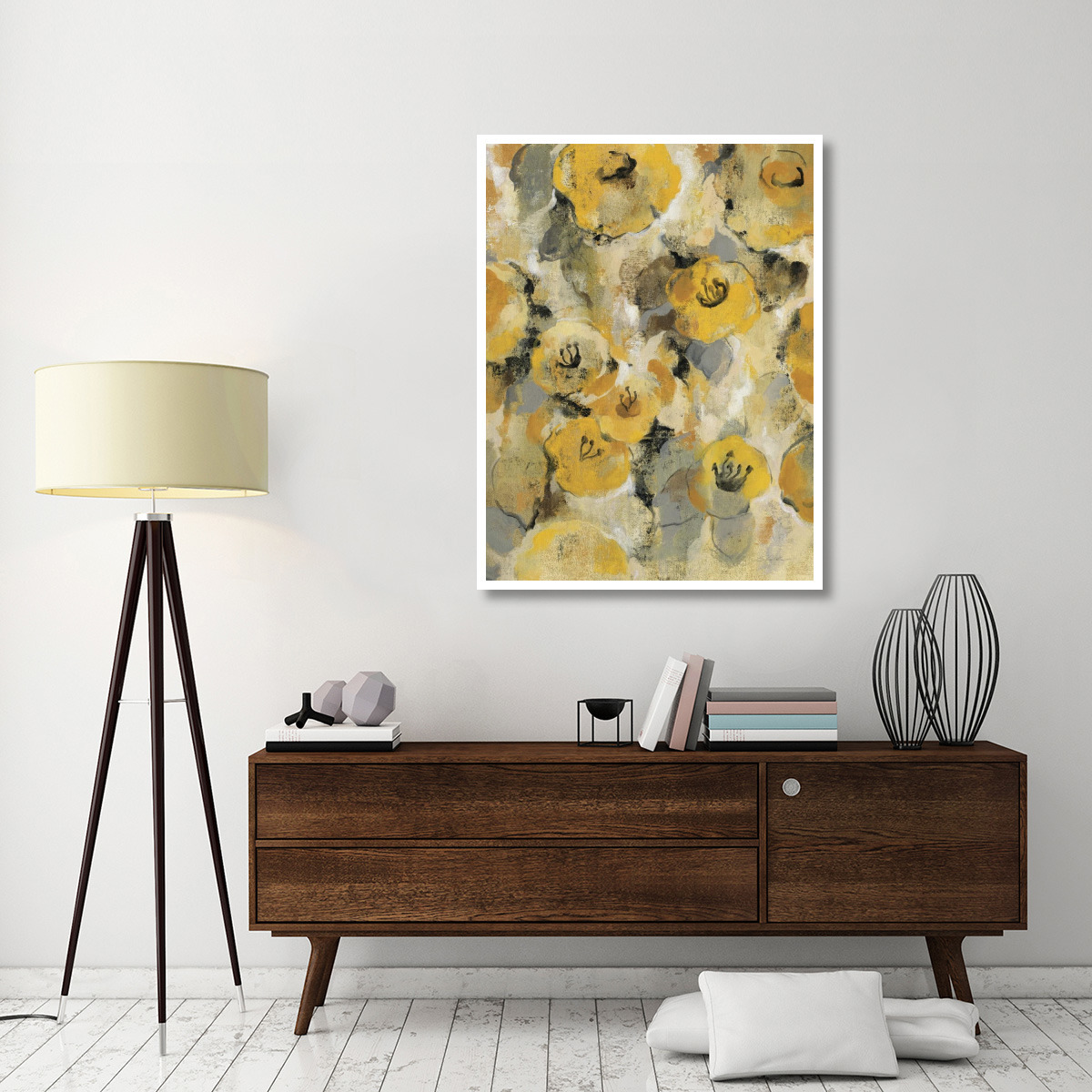 Yellow Floral II -Paper Art-38&quotx50"