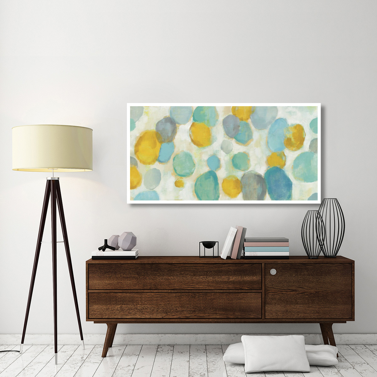 Painted Pebbles -Paper Art-62&quotx32"
