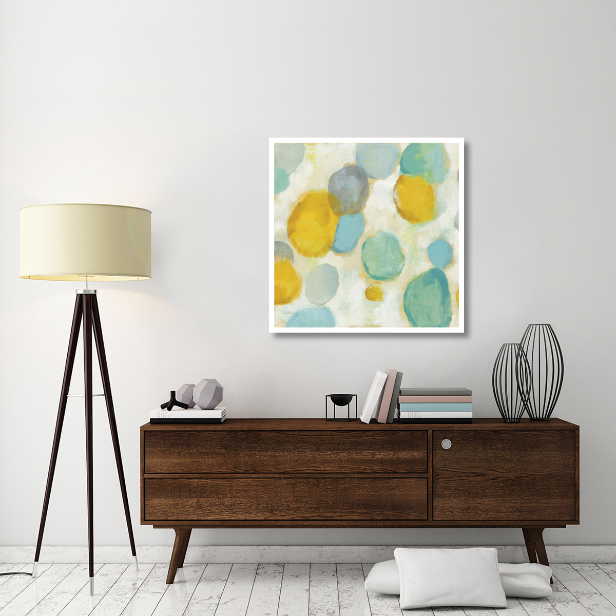 Painted Pebbles II -Paper Art-38&quotx38"