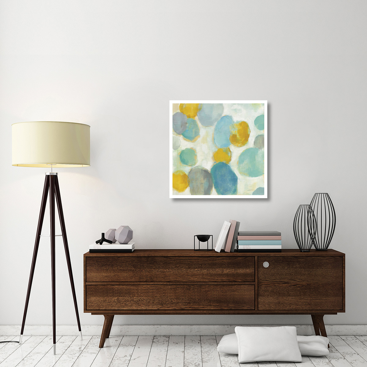 Painted Pebbles III -Paper Art-32&quotx32"
