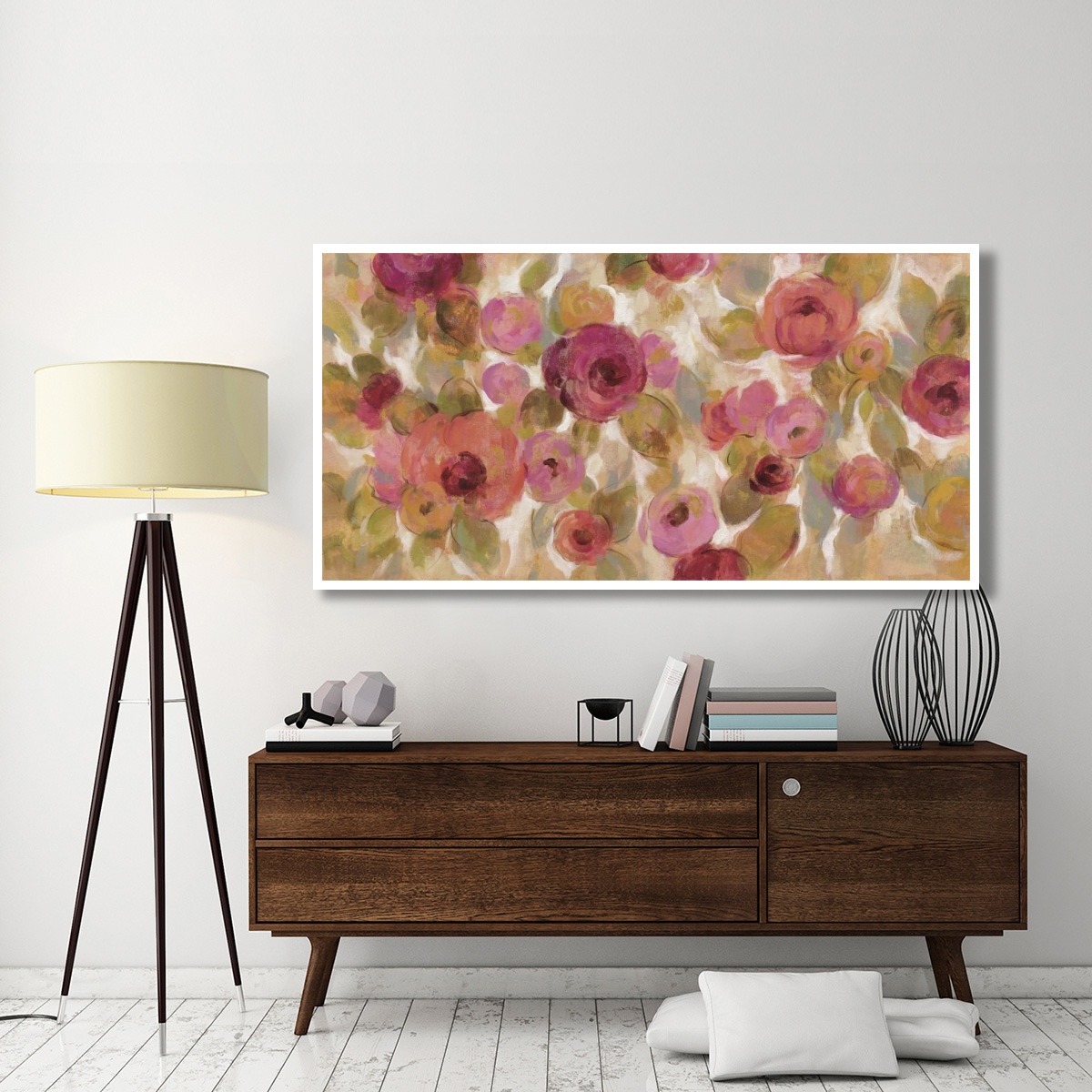 Glorious Pink Floral I -Paper Art-74&quotx38"