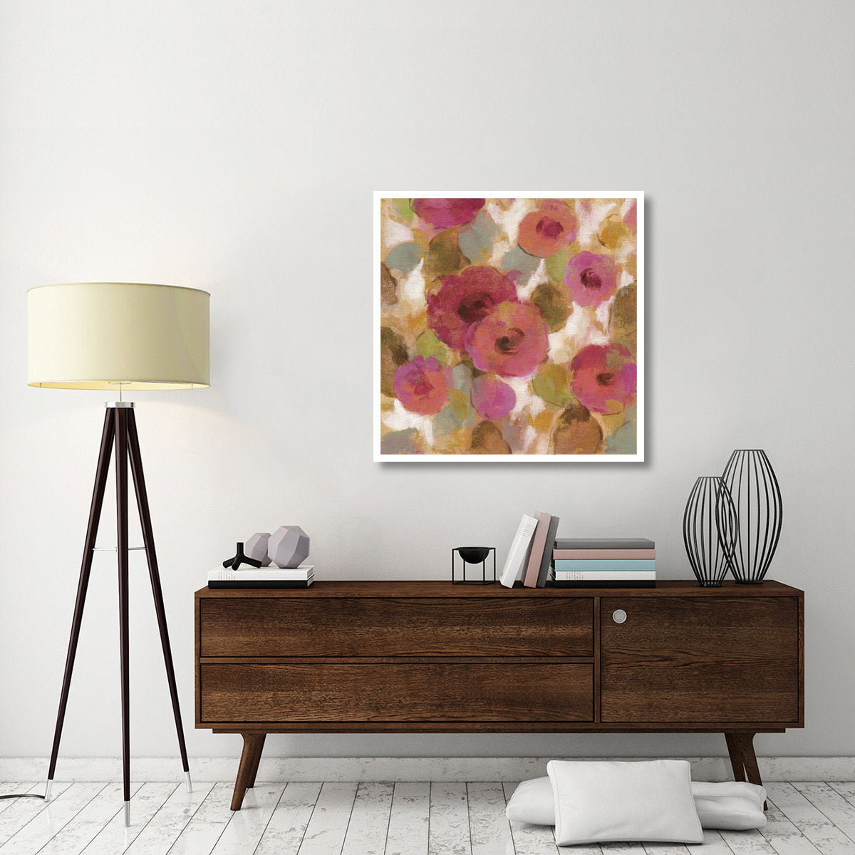 Glorious Pink Floral II -Paper Art-38&quotx38"