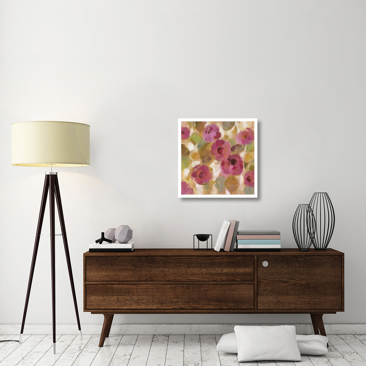 Glorious Pink Floral III -Paper Art-26&quotx26"