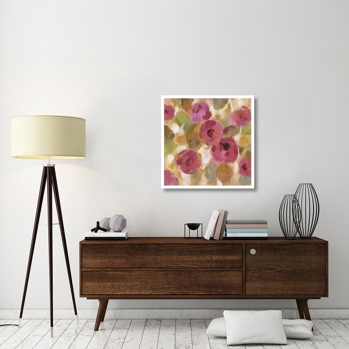 Glorious Pink Floral III -Paper Art-32&quotx32"