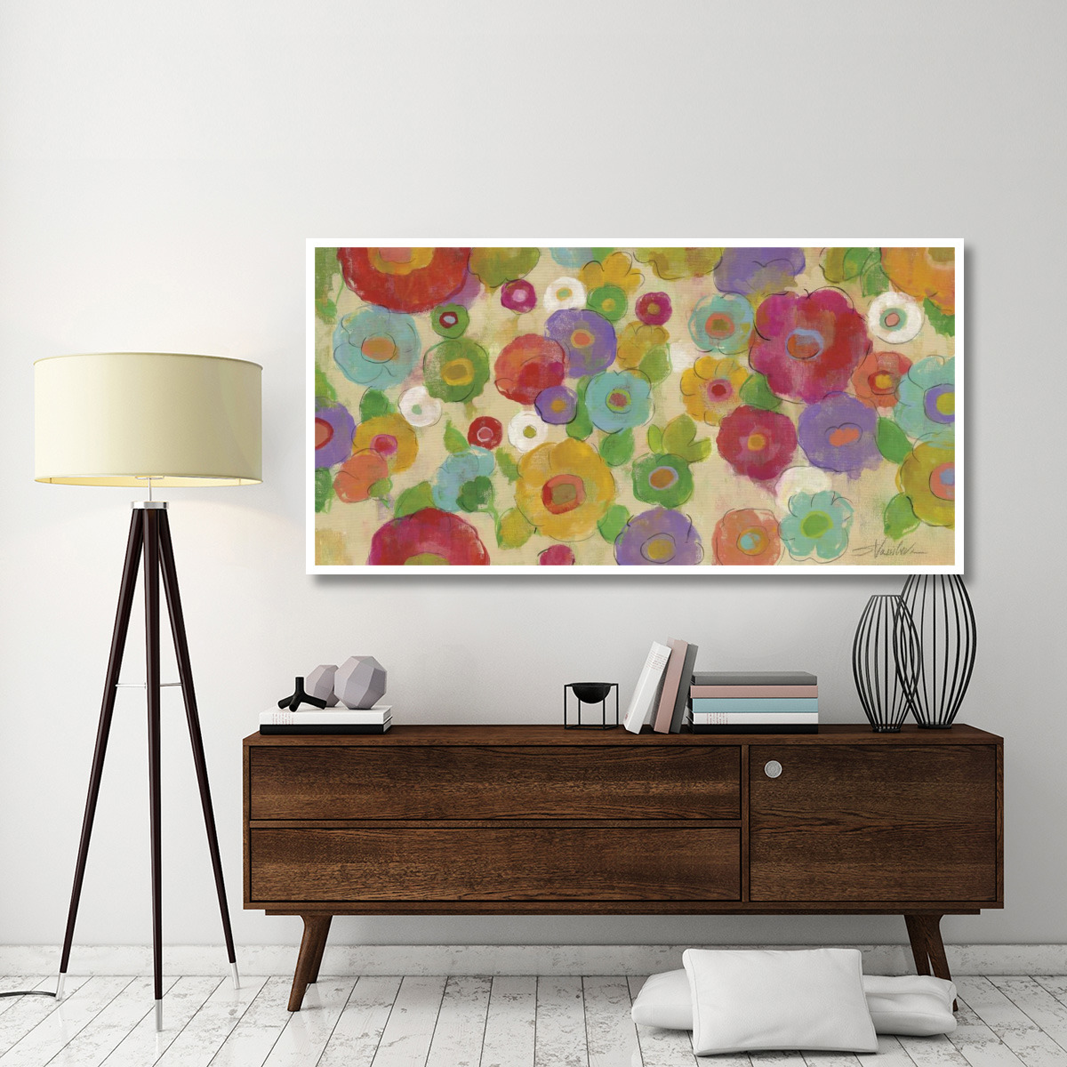 Bohemian Bouquet I -Paper Art-74&quotx38"