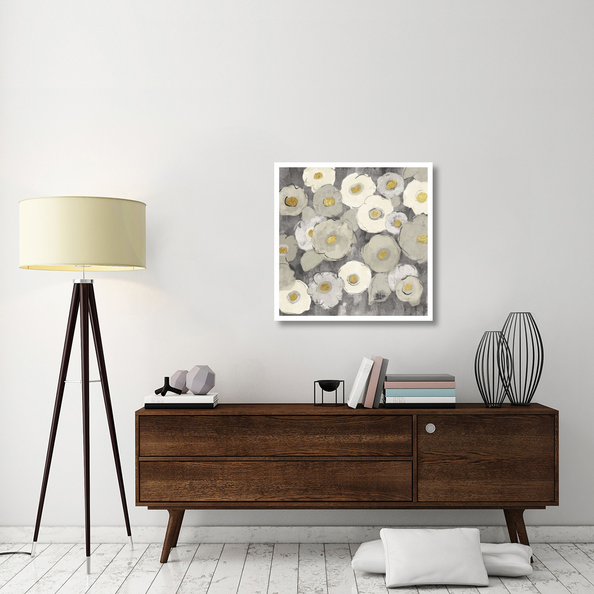Bohemian Bouquet III Neutral -Paper Art-32&quotx32"
