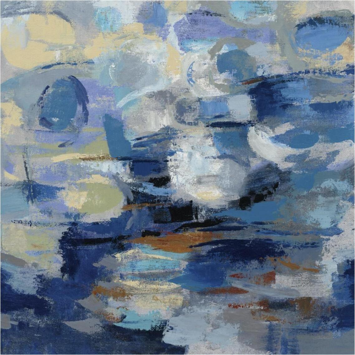 Ultramarine Wave I -Paper Art-38&quotx38"