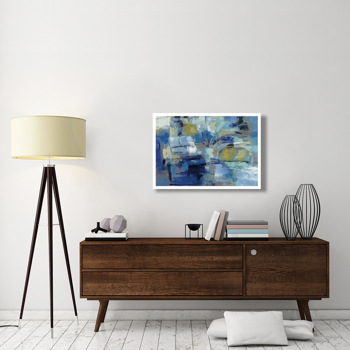 Ultramarine Waves III -Paper Art-38&quotx26"