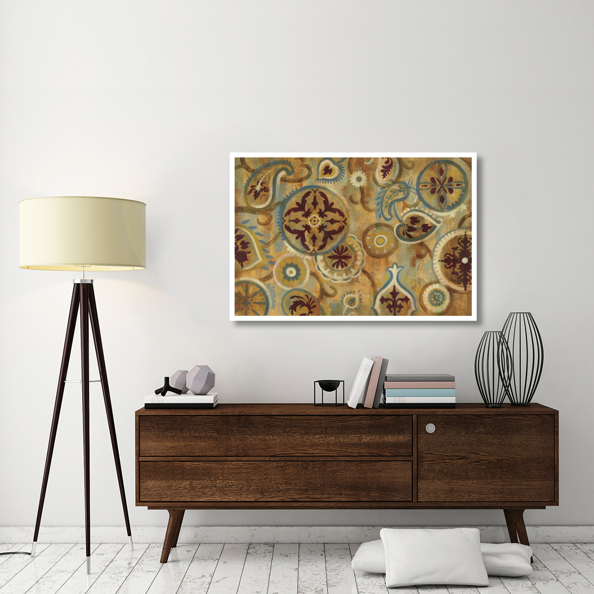 Burnt Paisley and Mandalas -Paper Art-50&quotx34"