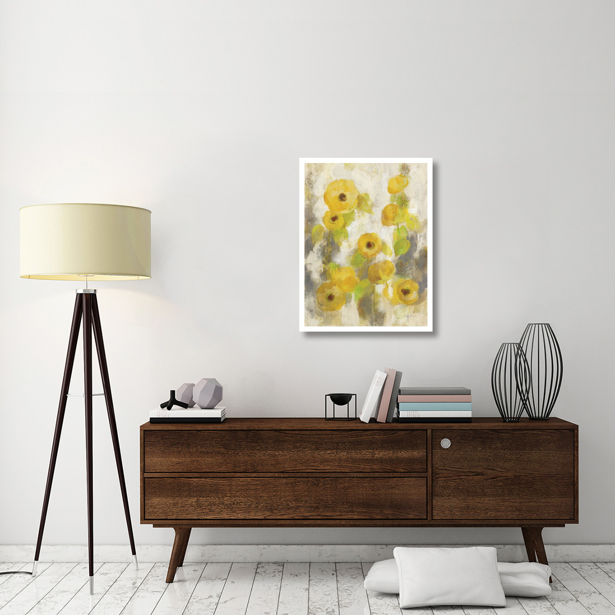 Floating Yellow Flowers II -Paper Art-26&quotx34"