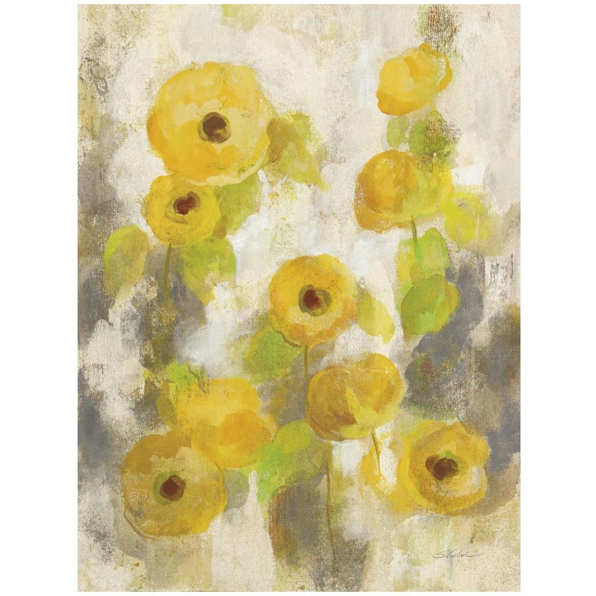 Floating Yellow Flowers II -Paper Art-38&quotx50"