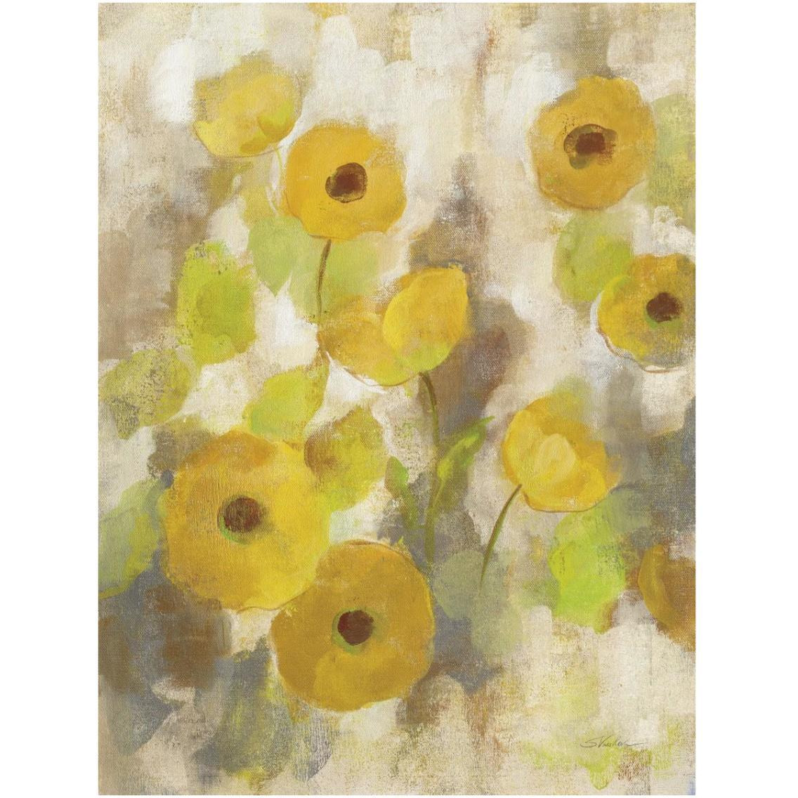 Floating Yellow Flowers III -Paper Art-26&quotx34"
