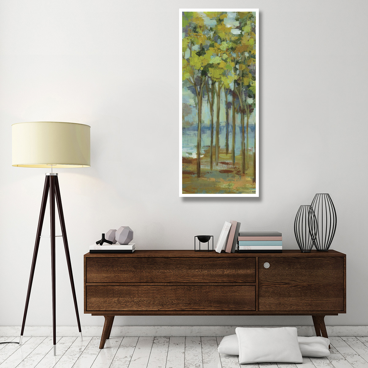 Spring Trees Panel I -Paper Art-26&quotx62"