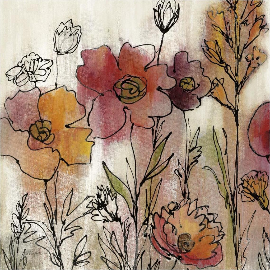 Contemporary Botanical Cream II -Paper Art-38&quotx38"