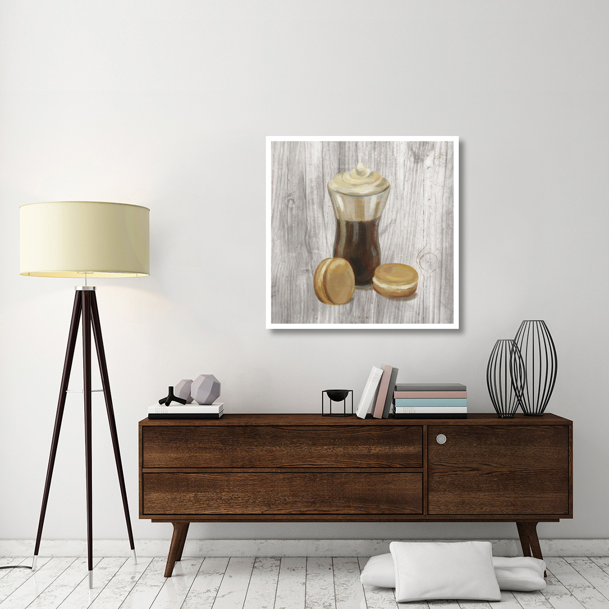 Coffee Time I on Wood -Paper Art-38&quotx38"