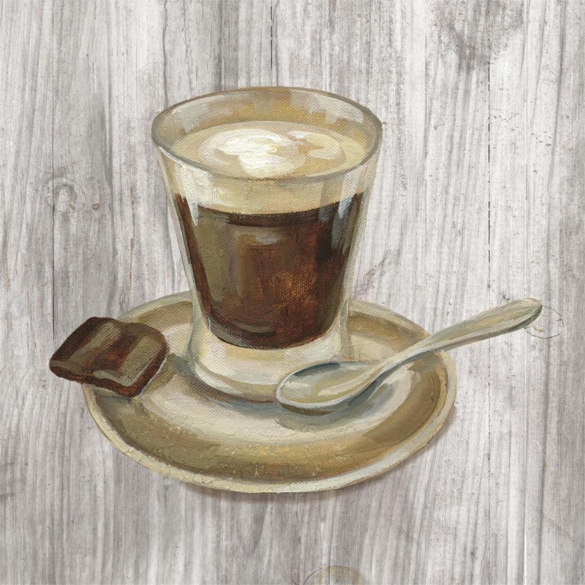 Coffee Time III on Wood -Paper Art-38&quotx38"