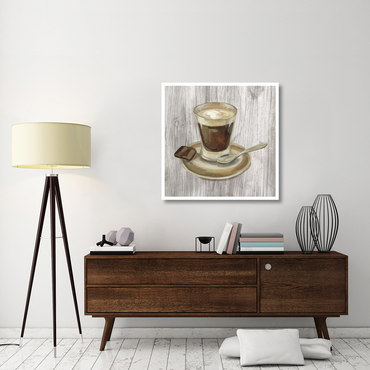 Coffee Time III on Wood -Paper Art-38&quotx38"
