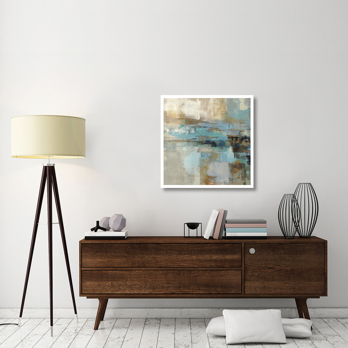 Morning Fjord Square I -Paper Art-32&quotx32"