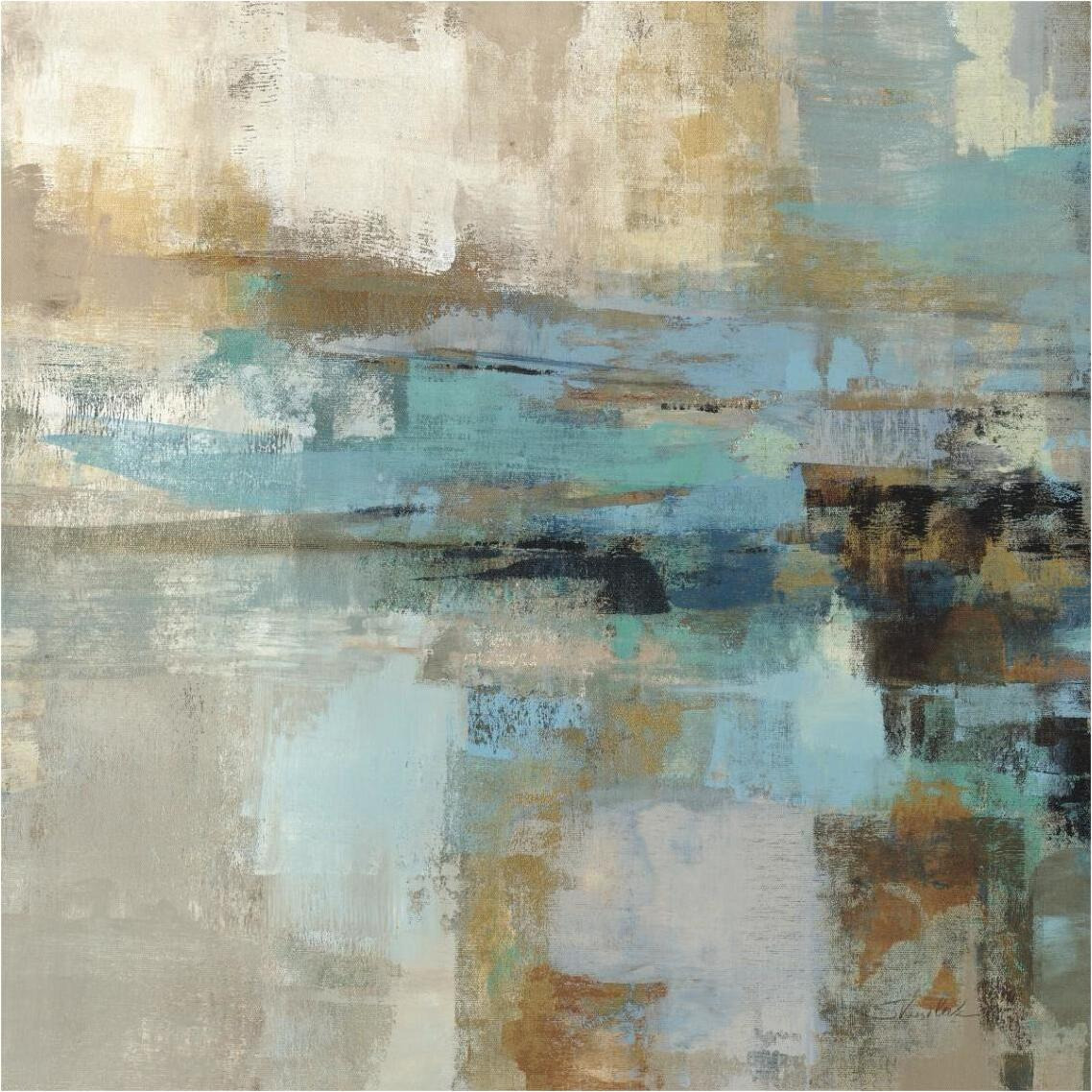 Morning Fjord Square I -Paper Art-38&quotx38"