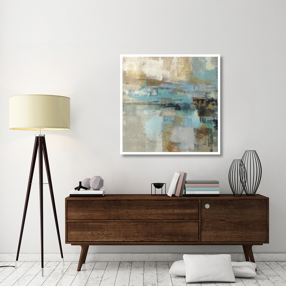Morning Fjord Square I -Paper Art-42&quotx42"