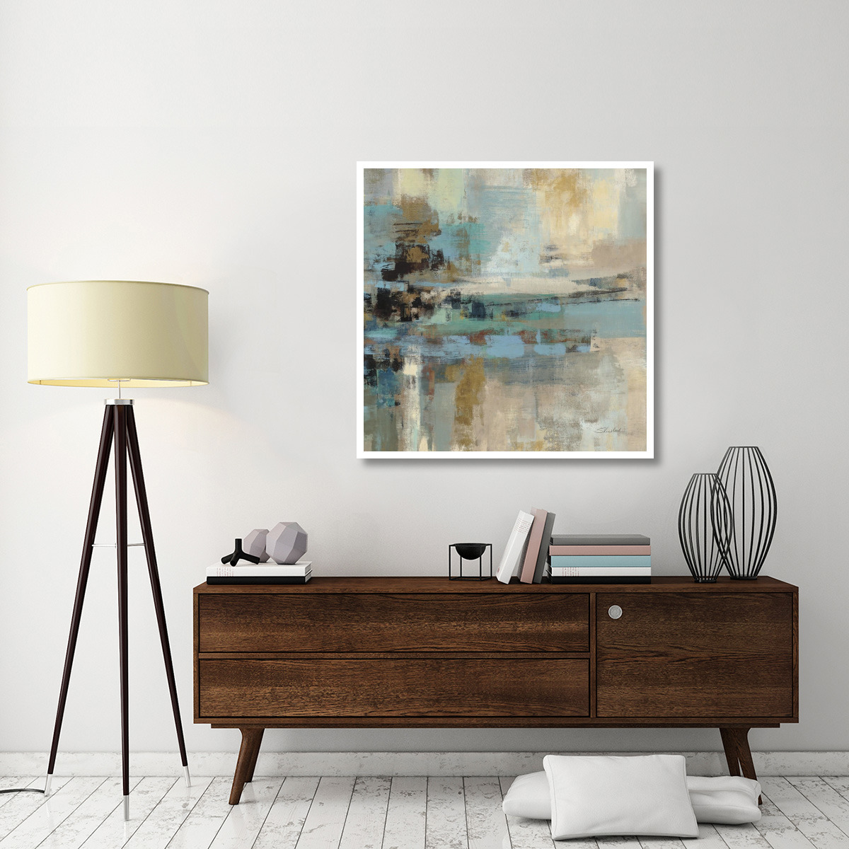 Morning Fjord Square II -Paper Art-42&quotx42"