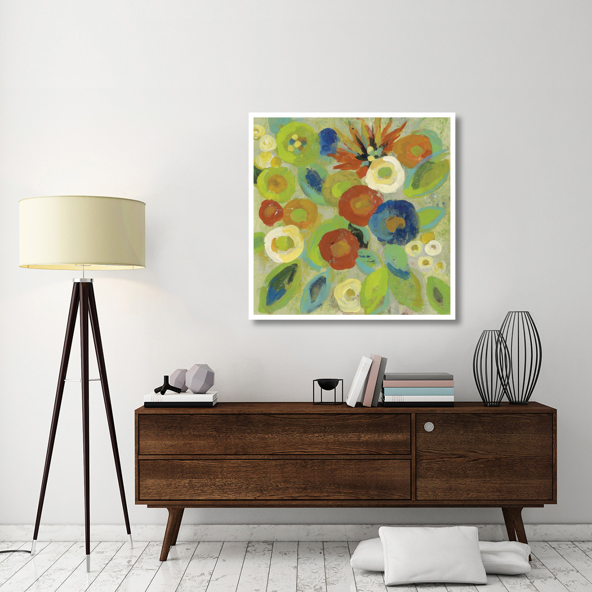 Flower Market II Cool -Paper Art-42&quotx42"