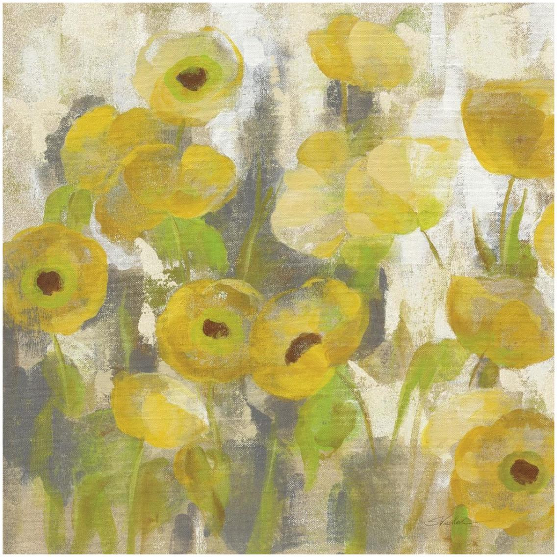 Floating Yellow Flowers IV -Paper Art-32&quotx32"