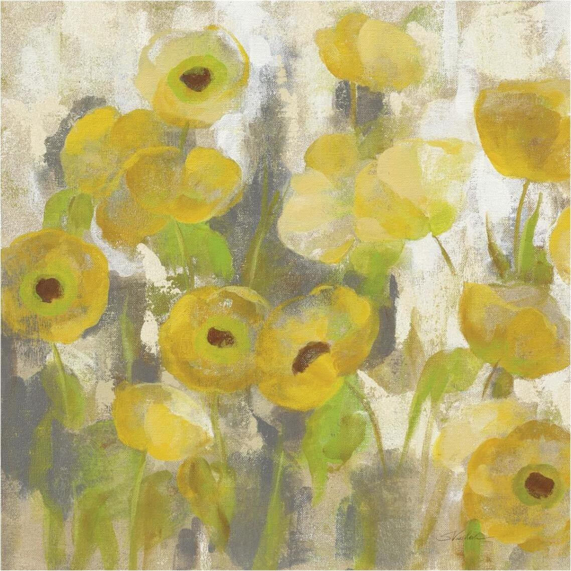 Floating Yellow Flowers IV -Paper Art-38&quotx38"