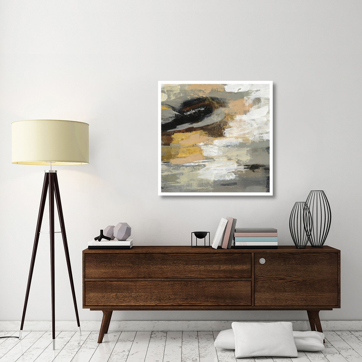 Neutral Abstract III -Paper Art-38&quotx38"
