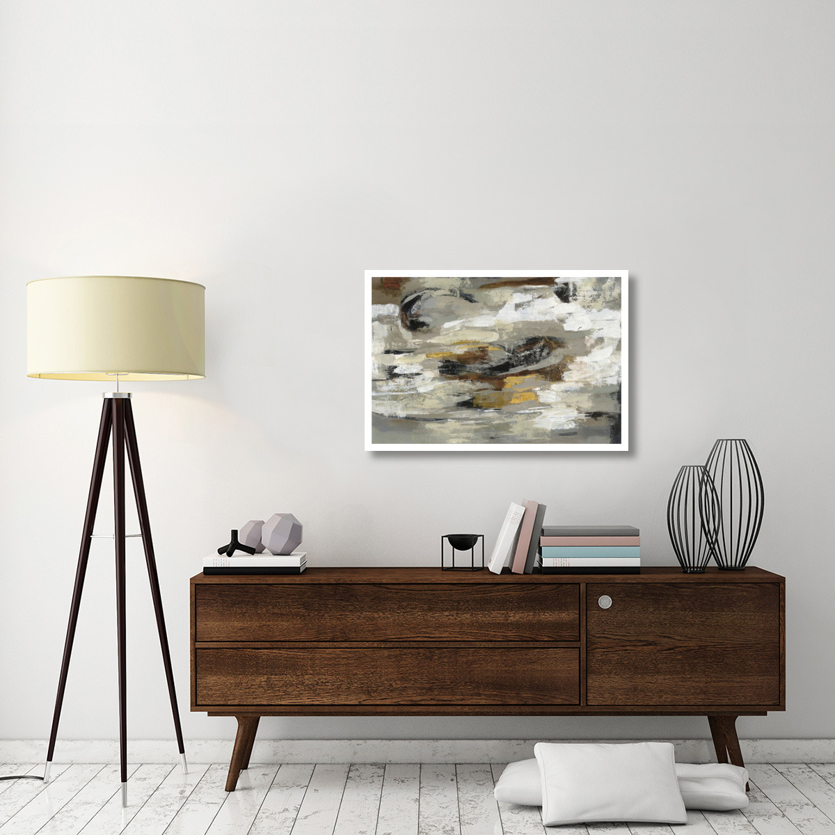 Neutral Abstract Gray -Paper Art-38&quotx26"