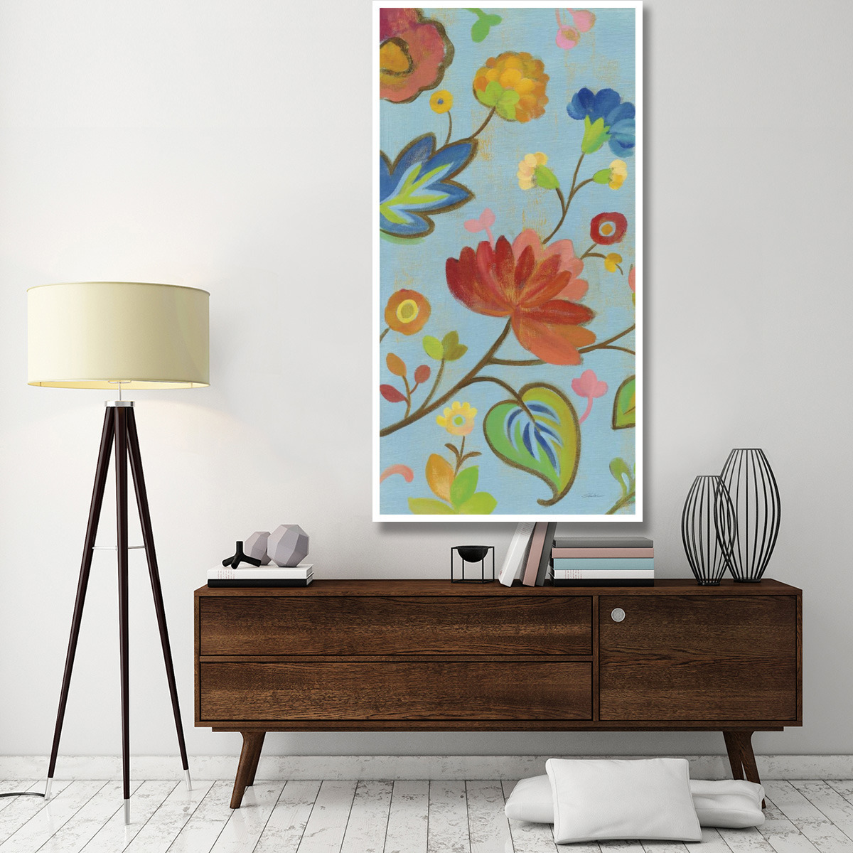 Folk Song Floral II -Paper Art-38&quotx74"
