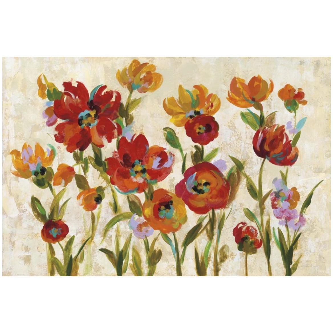 July in the Garden I Cream -Paper Art-50&quotx34"