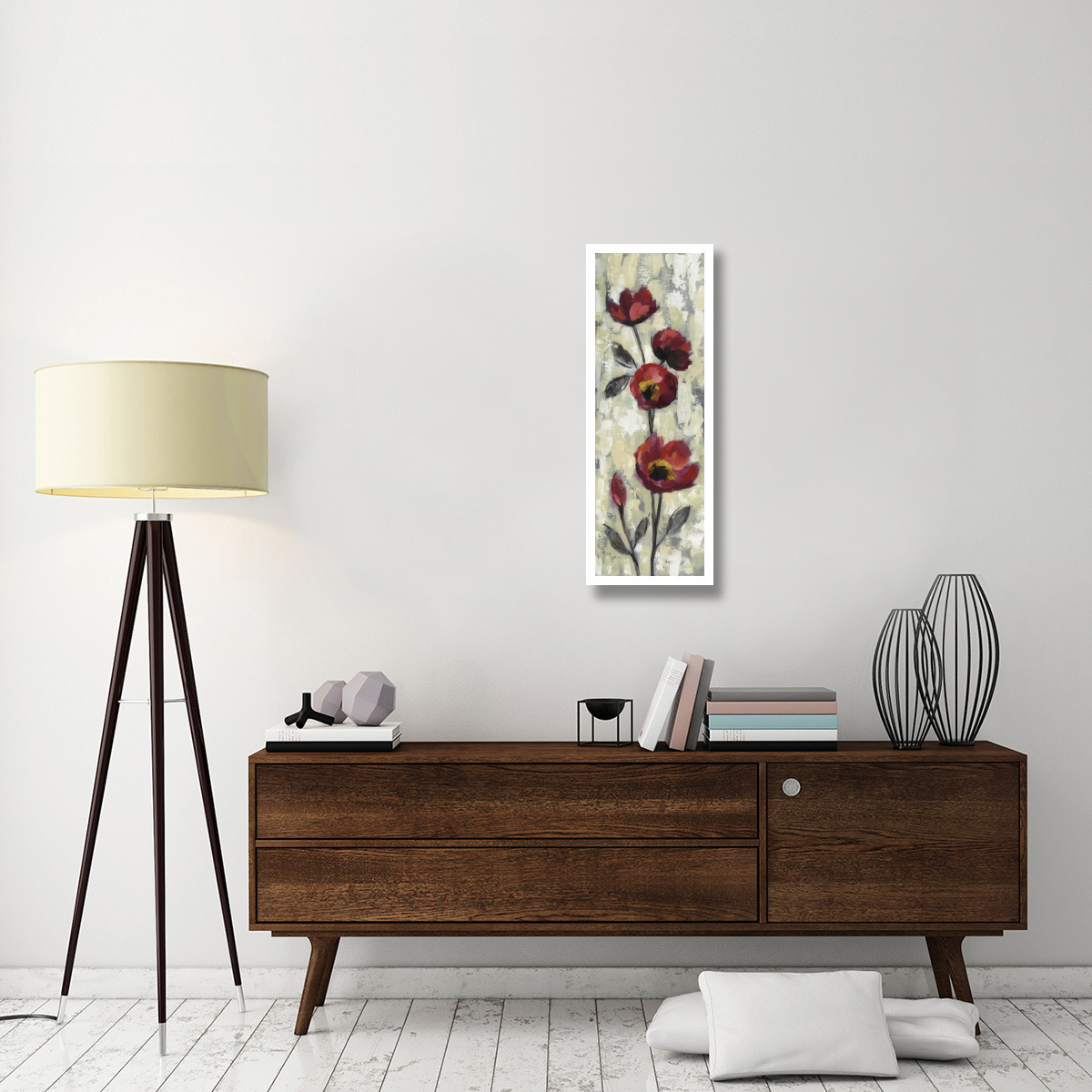 Simple Red Floral I -Paper Art-14&quotx38"