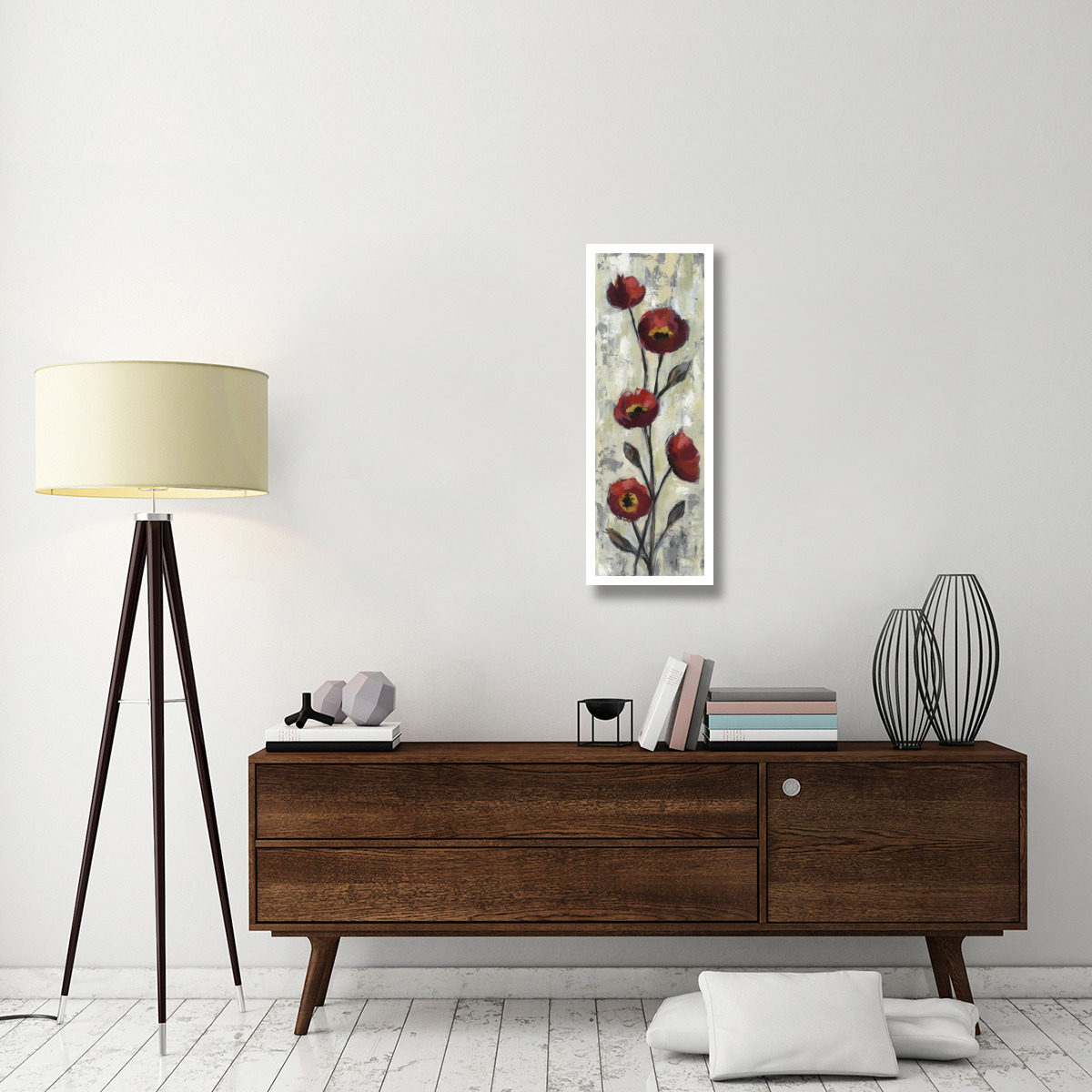 Simple Red Floral II Crop -Paper Art-14&quotx38"