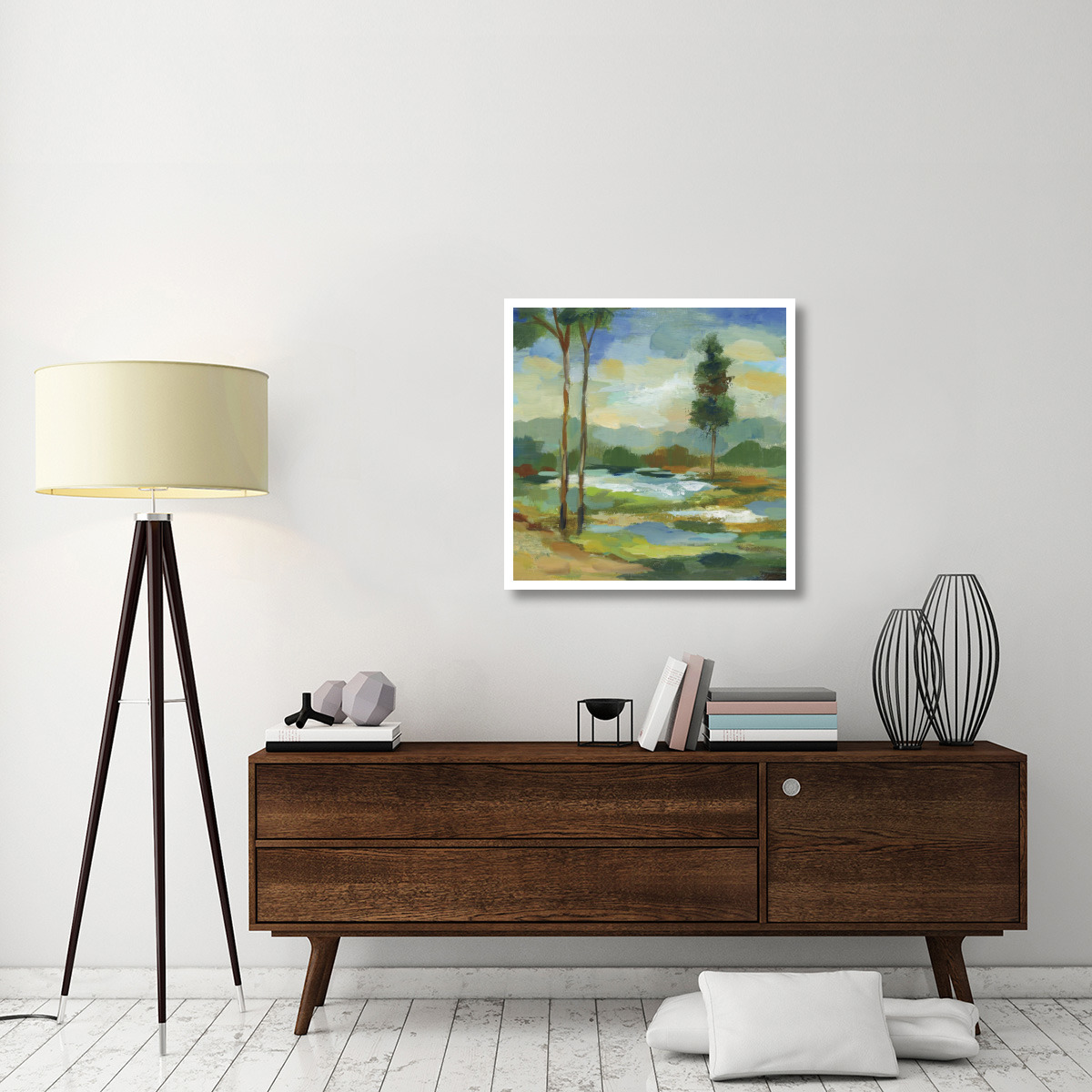 Early Spring Landscape I -Paper Art-32&quotx32"