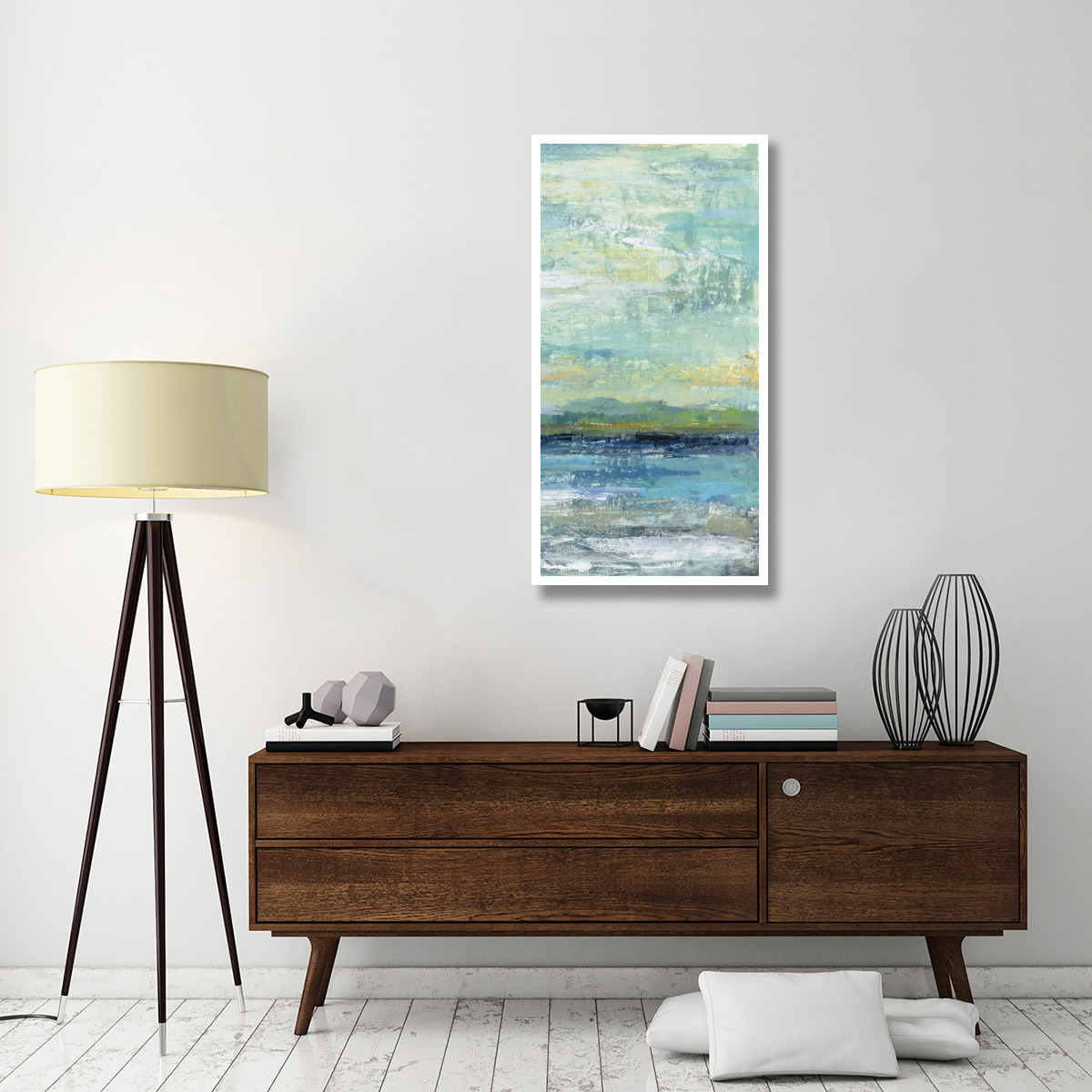 Calm Lake Panel III -Paper Art-26&quotx50"