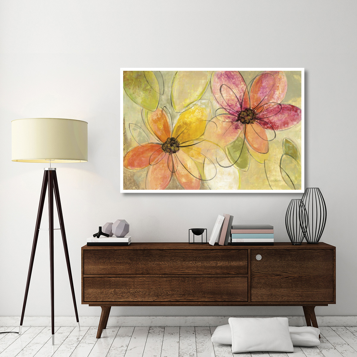 Neon Floral v2 -Paper Art-62&quotx42"