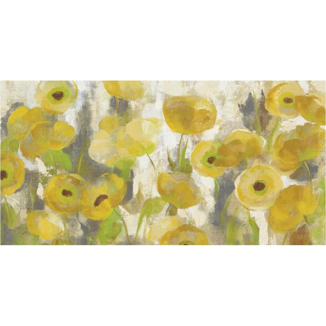 Floating Yellow Flowers I Crop -Paper Art-38&quotx20"