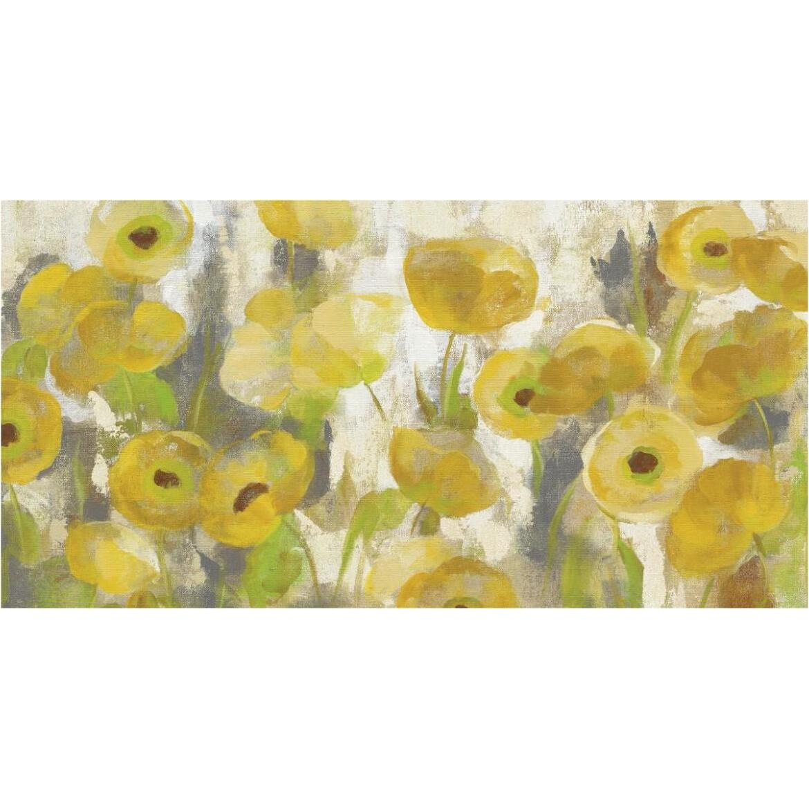 Floating Yellow Flowers I Crop -Paper Art-74&quotx38"