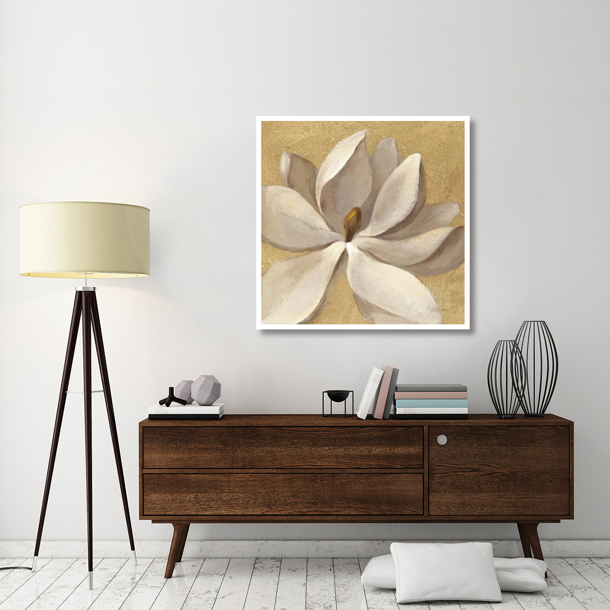 Sunset Flower I on Gold -Paper Art-42&quotx42"