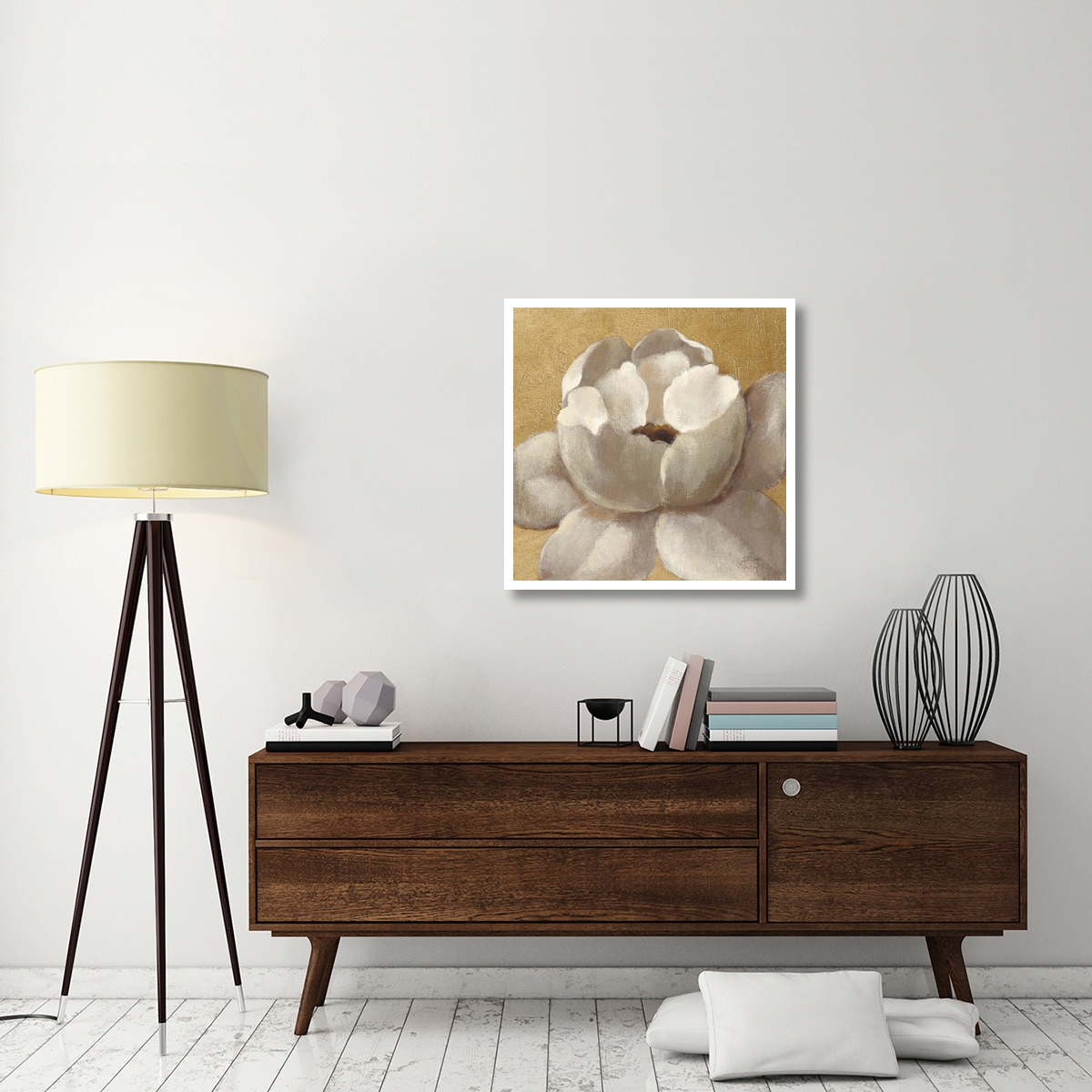 Sunset Flower II on Gold -Paper Art-32&quotx32"