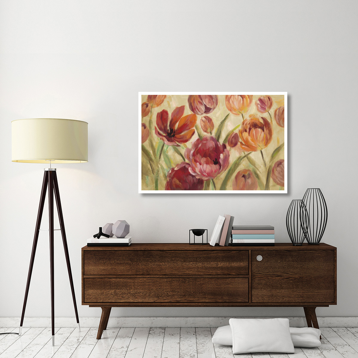 Expressive Tulips Neutral -Paper Art-50&quotx34"