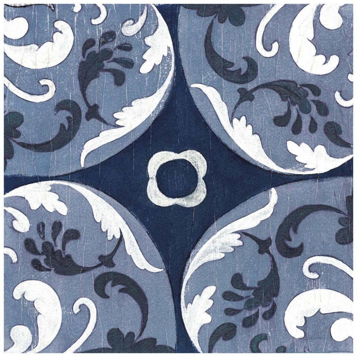 Coast Lines II Indigo and Cream -Paper Art-42&quotx42"