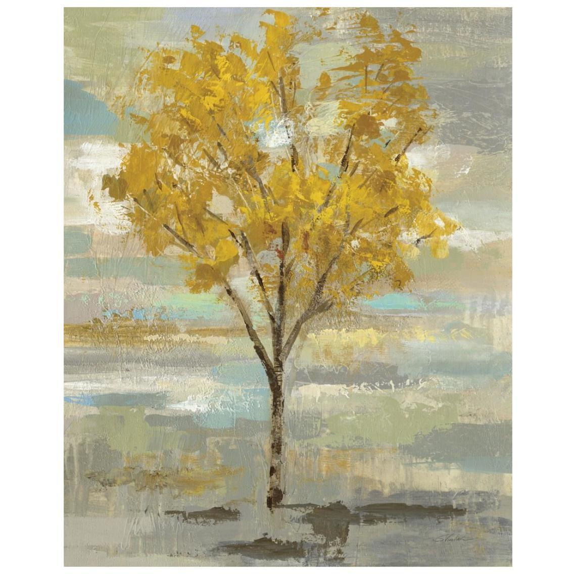 Golden Tree and Fog I -Paper Art-22&quotx26"