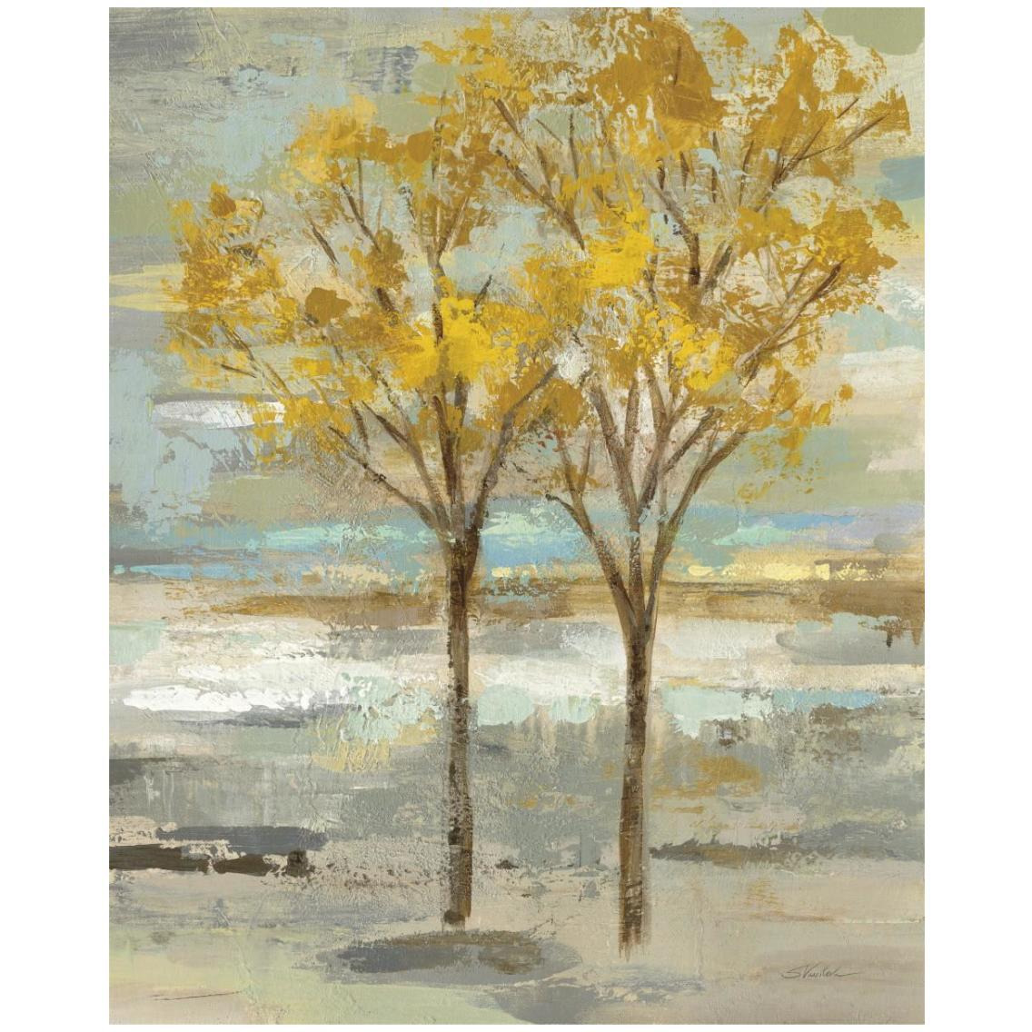 Golden Tree and Fog II -Paper Art-24&quotx30"