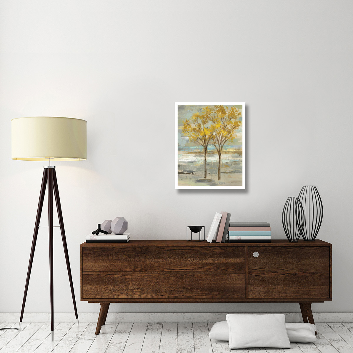Golden Tree and Fog II -Paper Art-24&quotx30"