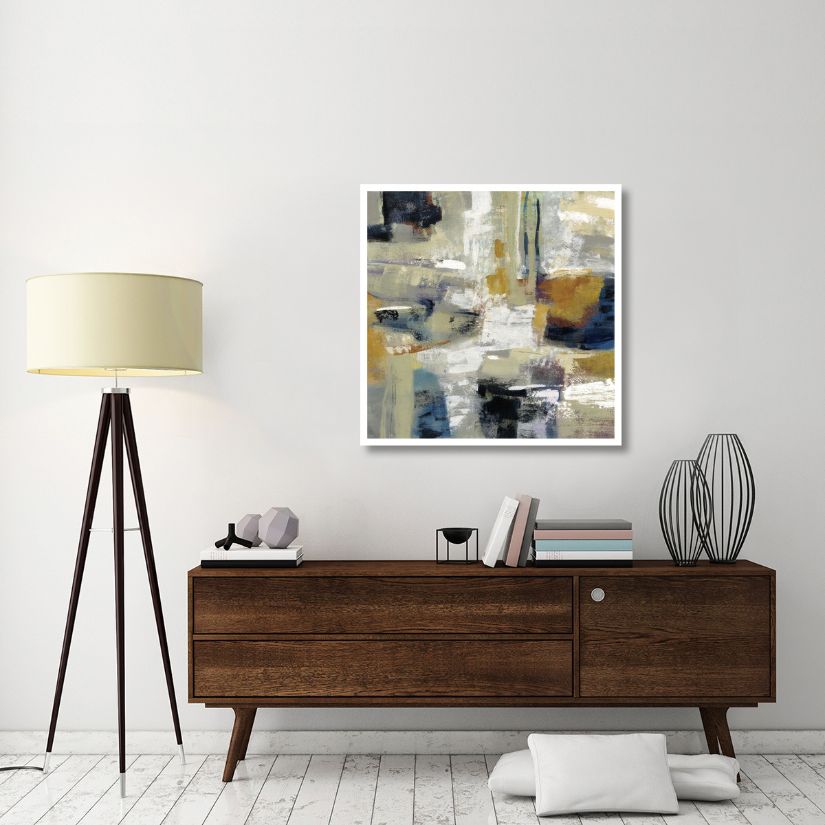 Full Moon I with White -Paper Art-38&quotx38"