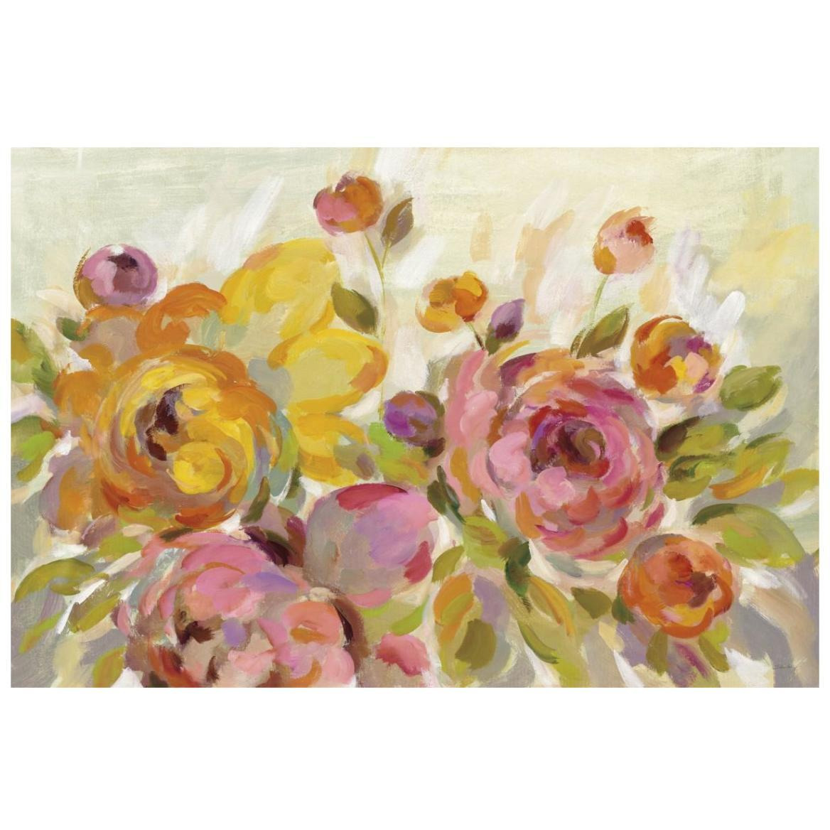 Brushy Peonies -Paper Art-20&quotx14"