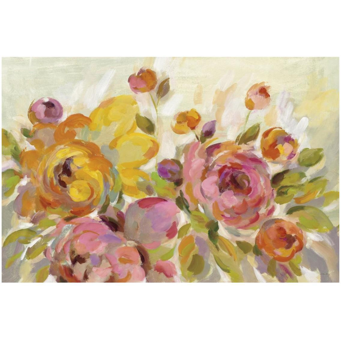 Brushy Peonies -Paper Art-32&quotx22"