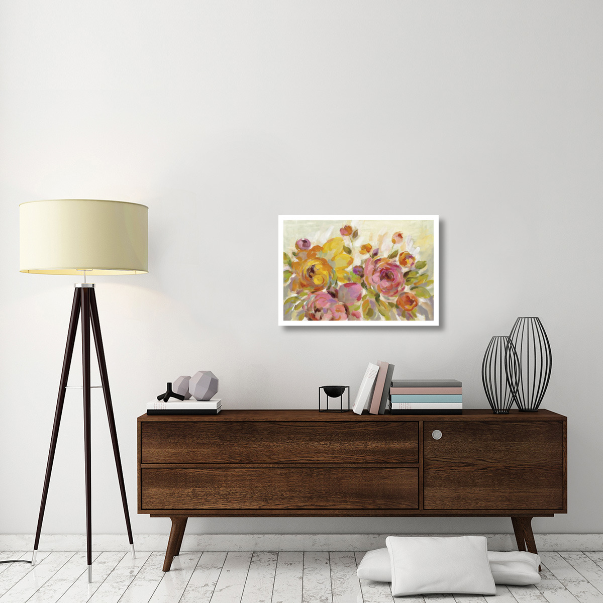 Brushy Peonies -Paper Art-32&quotx22"